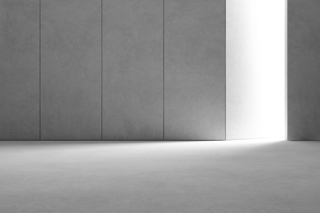 abstract interior design modern showroom with empty gray concrete floor