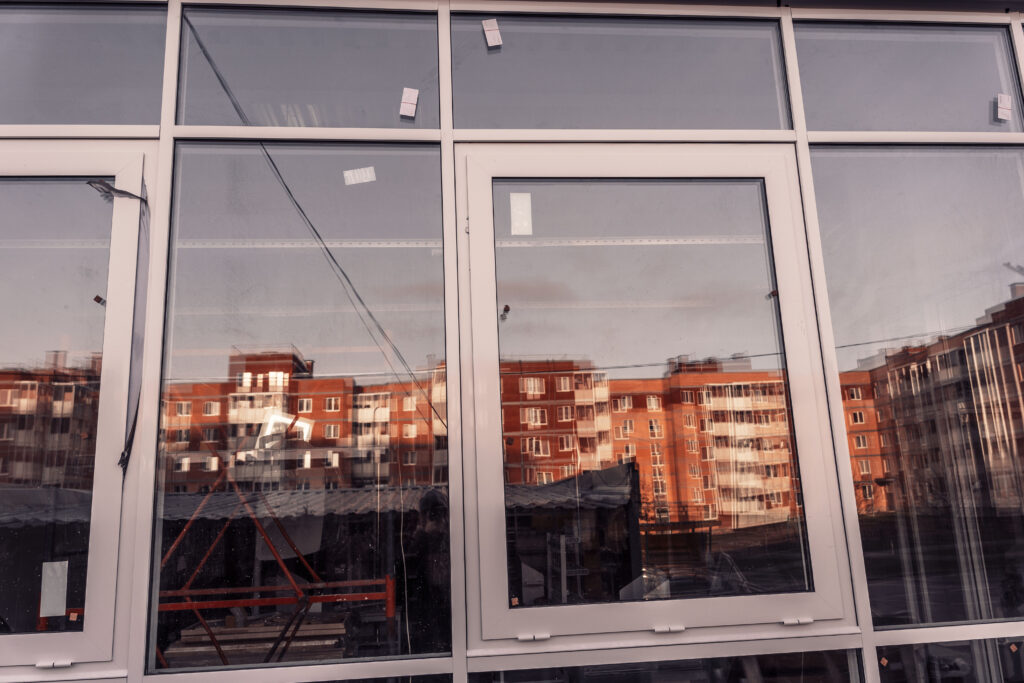 replacement doubleglazed windows shop windows reconstruction supermarket facade