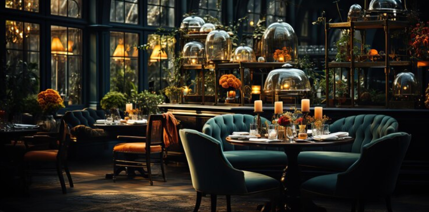Premium AI Image AI Generated AI Generative Vintage retro traditional luxury dinning cafe restaurant party